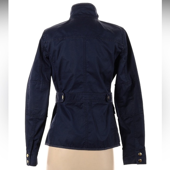J Crew Waxed Cotton Boyfriend Jacket Women’s Small Navy Style# 19034 Utility - Picture 6 of 10